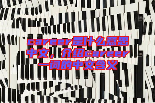career是什么意思中文，介紹career一詞的中文含義