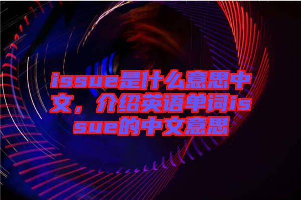 issue是什么意思中文，介紹英語單詞issue的中文意思