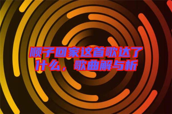 順子回家這首歌達(dá)了什么，歌曲解與析