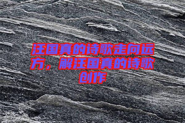 汪國真的詩歌走向遠方，解汪國真的詩歌創作