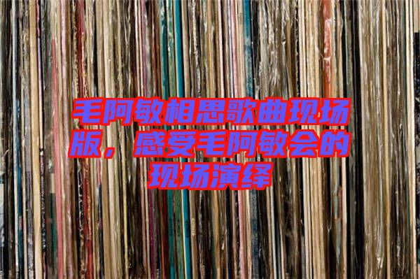 毛阿敏相思歌曲現場版，感受毛阿敏會的現場演繹