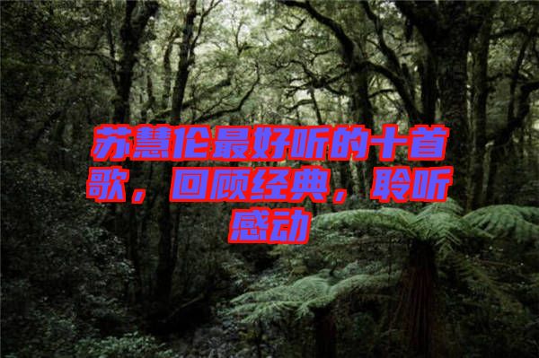 蘇慧倫最好聽的十首歌，回顧經(jīng)典，聆聽感動(dòng)
