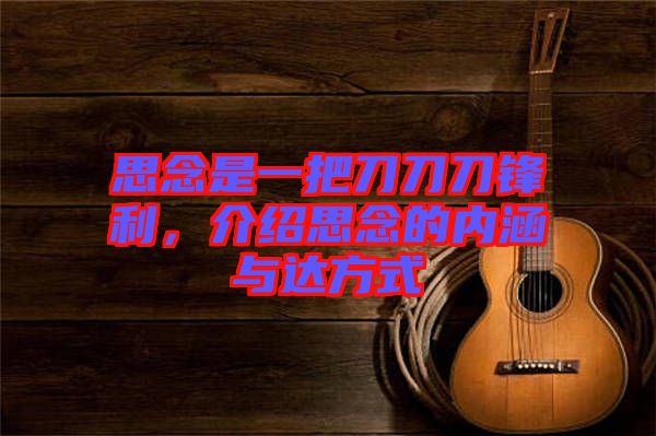 思念是一把刀刀刀鋒利，介紹思念的內涵與達方式
