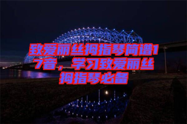致愛麗絲拇指琴簡譜17音，學習致愛麗絲拇指琴必備