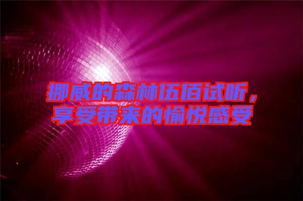 挪威的森林伍佰試聽(tīng)，享受帶來(lái)的愉悅感受