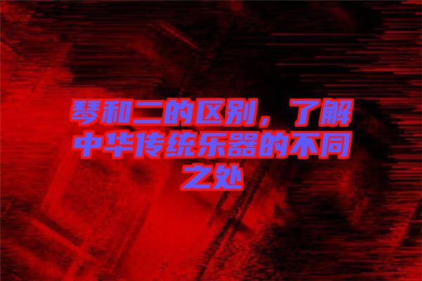 琴和二的區(qū)別，了解中華傳統(tǒng)樂器的不同之處