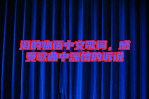 淚的物語中文歌詞，感受歌曲中深情的訴說