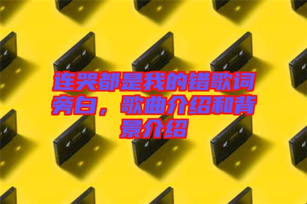 連哭都是我的錯歌詞旁白，歌曲介紹和背景介紹