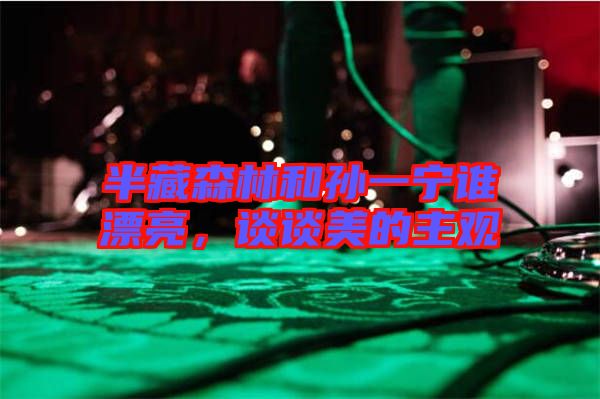 半藏森林和孫一寧誰漂亮，談談美的主觀