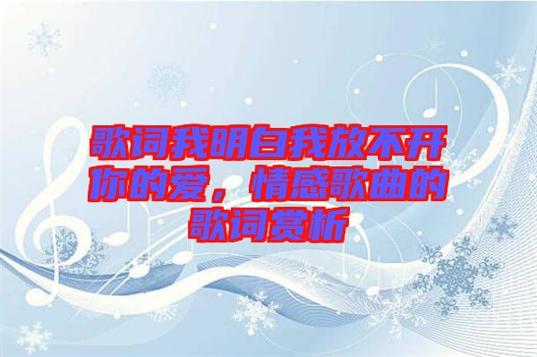 歌詞我明白我放不開你的愛，情感歌曲的歌詞賞析