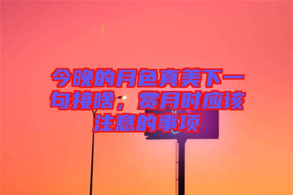 今晚的月色真美下一句接啥，賞月時應該注意的事項