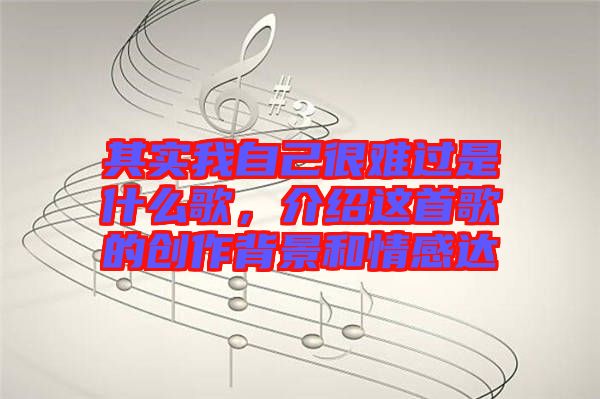 其實(shí)我自己很難過(guò)是什么歌，介紹這首歌的創(chuàng)作背景和情感達(dá)