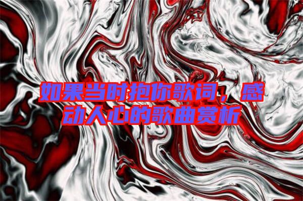如果當(dāng)時(shí)抱你歌詞，感動(dòng)人心的歌曲賞析