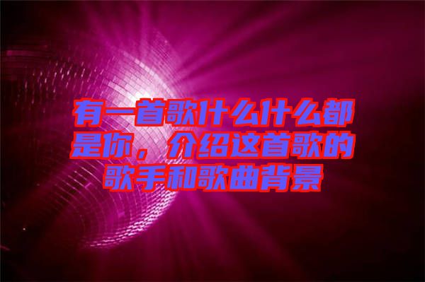 有一首歌什么什么都是你，介紹這首歌的歌手和歌曲背景