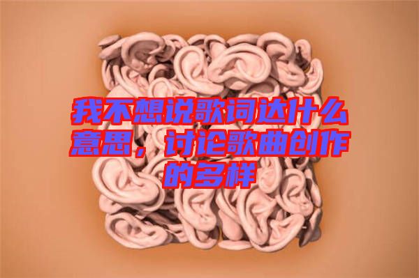 我不想說歌詞達什么意思，討論歌曲創作的多樣