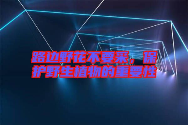 路邊野花不要采，保護野生植物的重要性