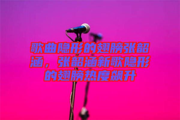 歌曲隱形的翅膀張韶涵，張韶涵新歌隱形的翅膀熱度飆升