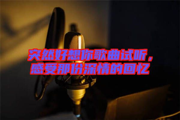 突然好想你歌曲試聽，感受那份深情的回憶
