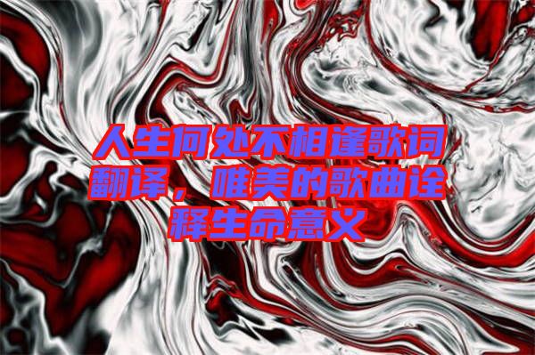 人生何處不相逢歌詞翻譯，唯美的歌曲詮釋生命意義