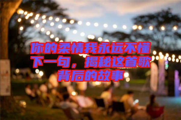 你的柔情我永遠不懂下一句，揭秘這首歌背后的故事