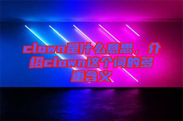 clown是什么意思，介紹clown這個詞的多重含義