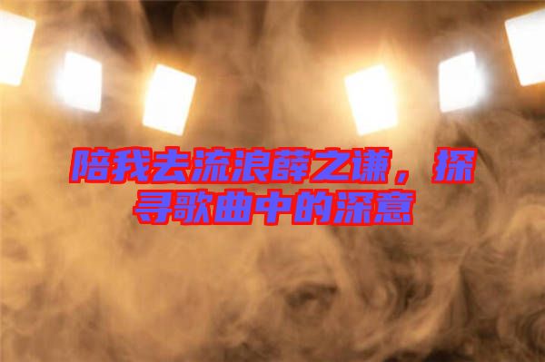 陪我去流浪薛之謙，探尋歌曲中的深意
