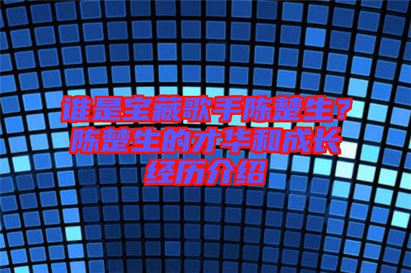 誰是寶藏歌手陳楚生？陳楚生的才華和成長經歷介紹