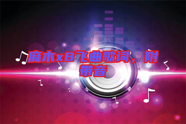 麻木x8飛曲歌詞，附帶音