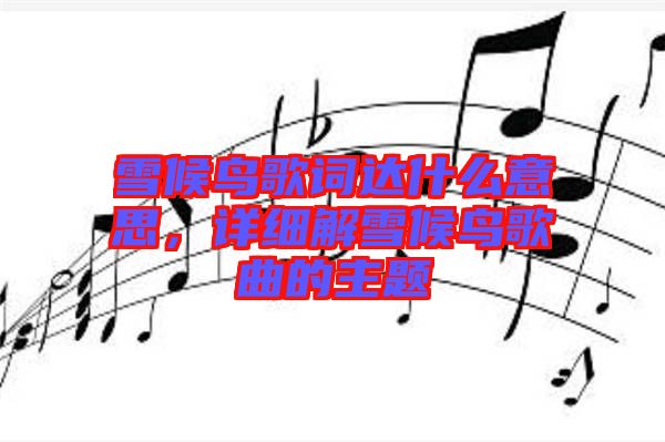 雪候鳥歌詞達(dá)什么意思，詳細(xì)解雪候鳥歌曲的主題